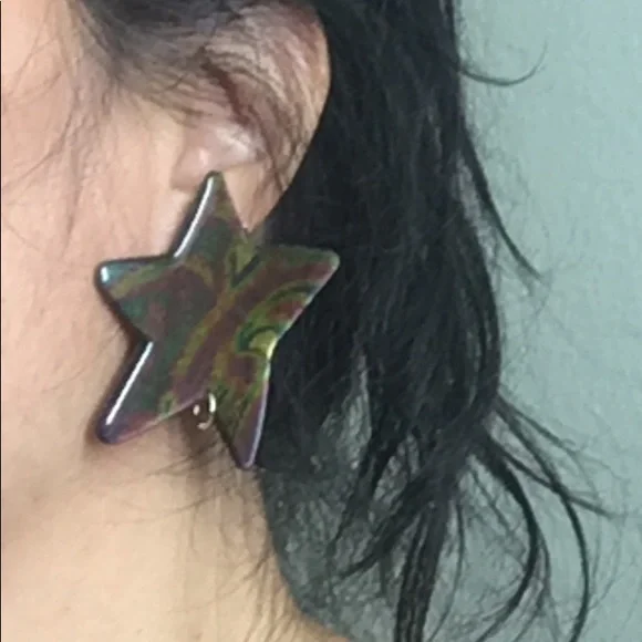🖤Big Star clip earrings - Picture 14 of 17